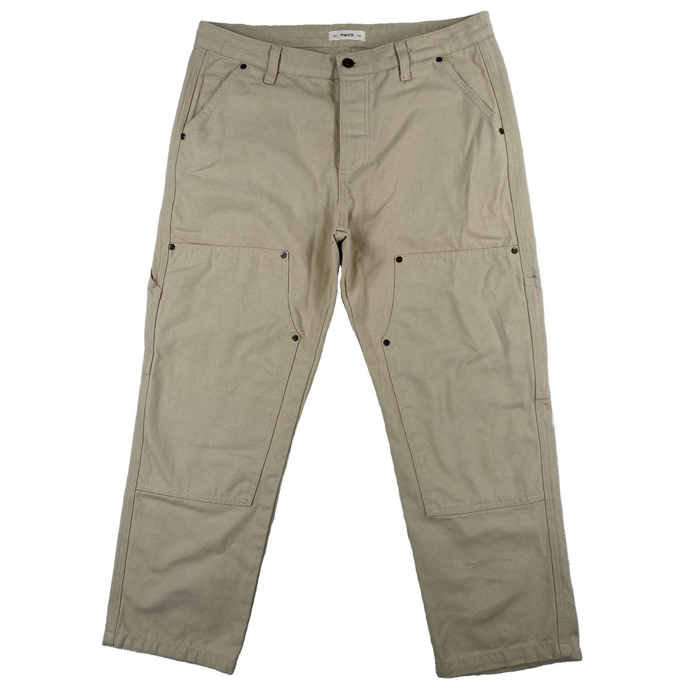 P&Co Canvas Double Knee Carpenter Pants Men's 34 x 30 Beige